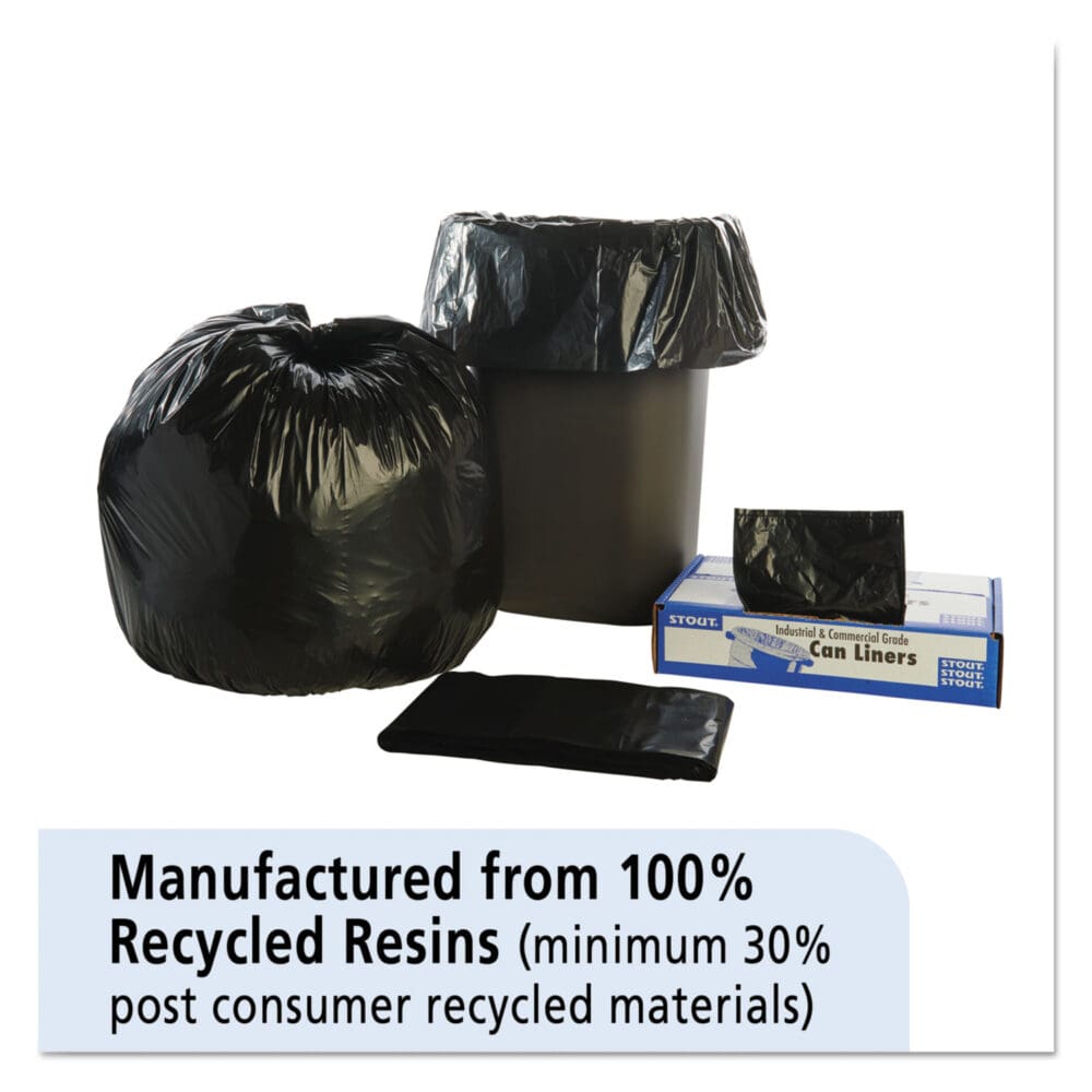 Total Recycled Content Plastic Trash Bags, 30 gal, 1.3 mil, 30" x 39", Brown/Black, 100/Carton - Image 10