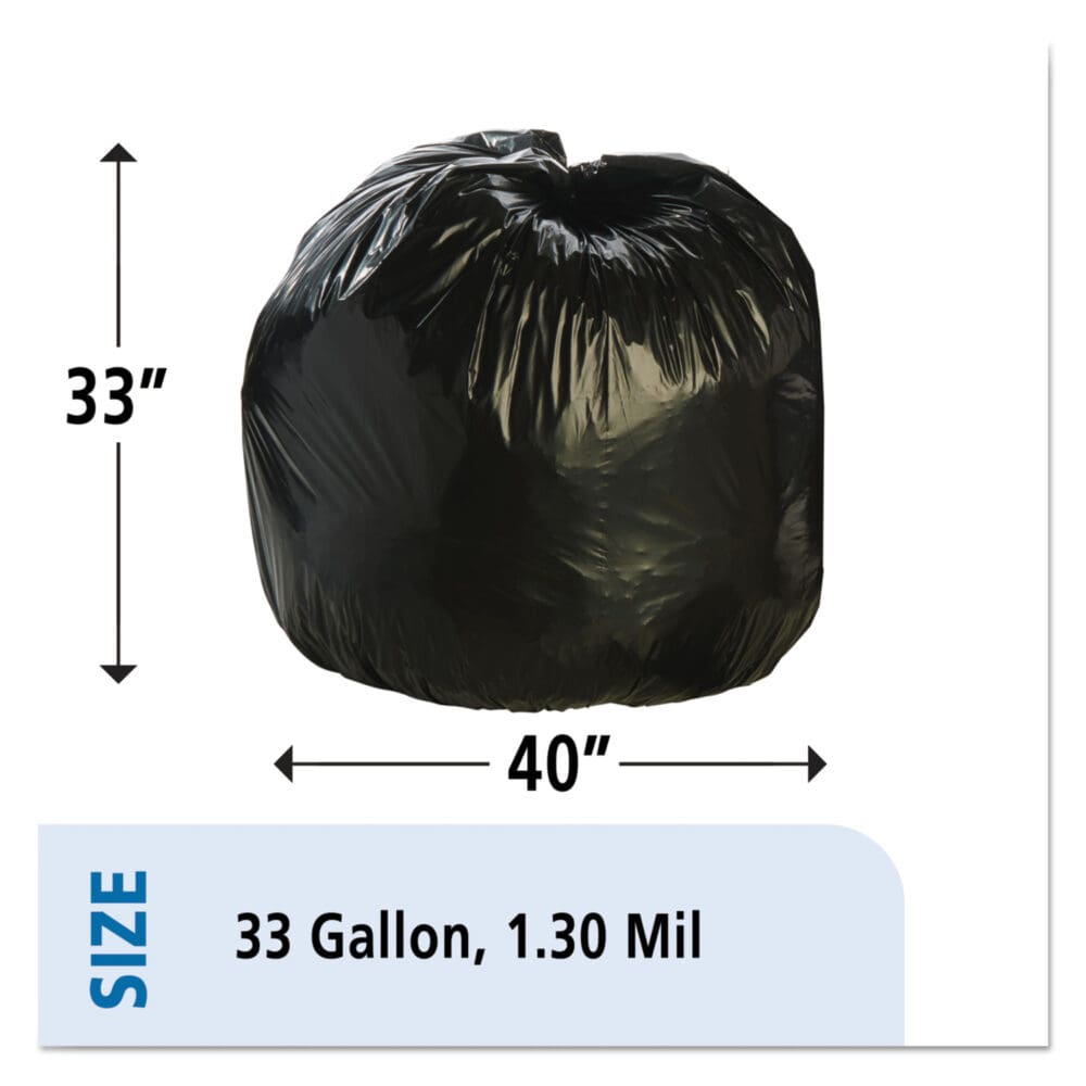 Total Recycled Content Plastic Trash Bags, 33 gal, 1.3 mil, 33" x 40", Brown/Black, 100/Carton - Image 8