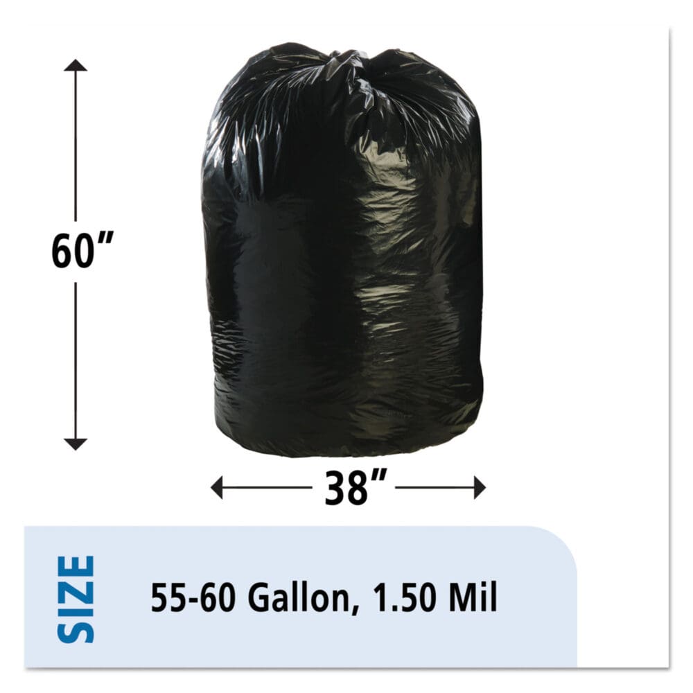 Total Recycled Content Plastic Trash Bags, 60 gal, 1.5 mil, 38" x 60", Brown/Black, 100/Carton - Image 6