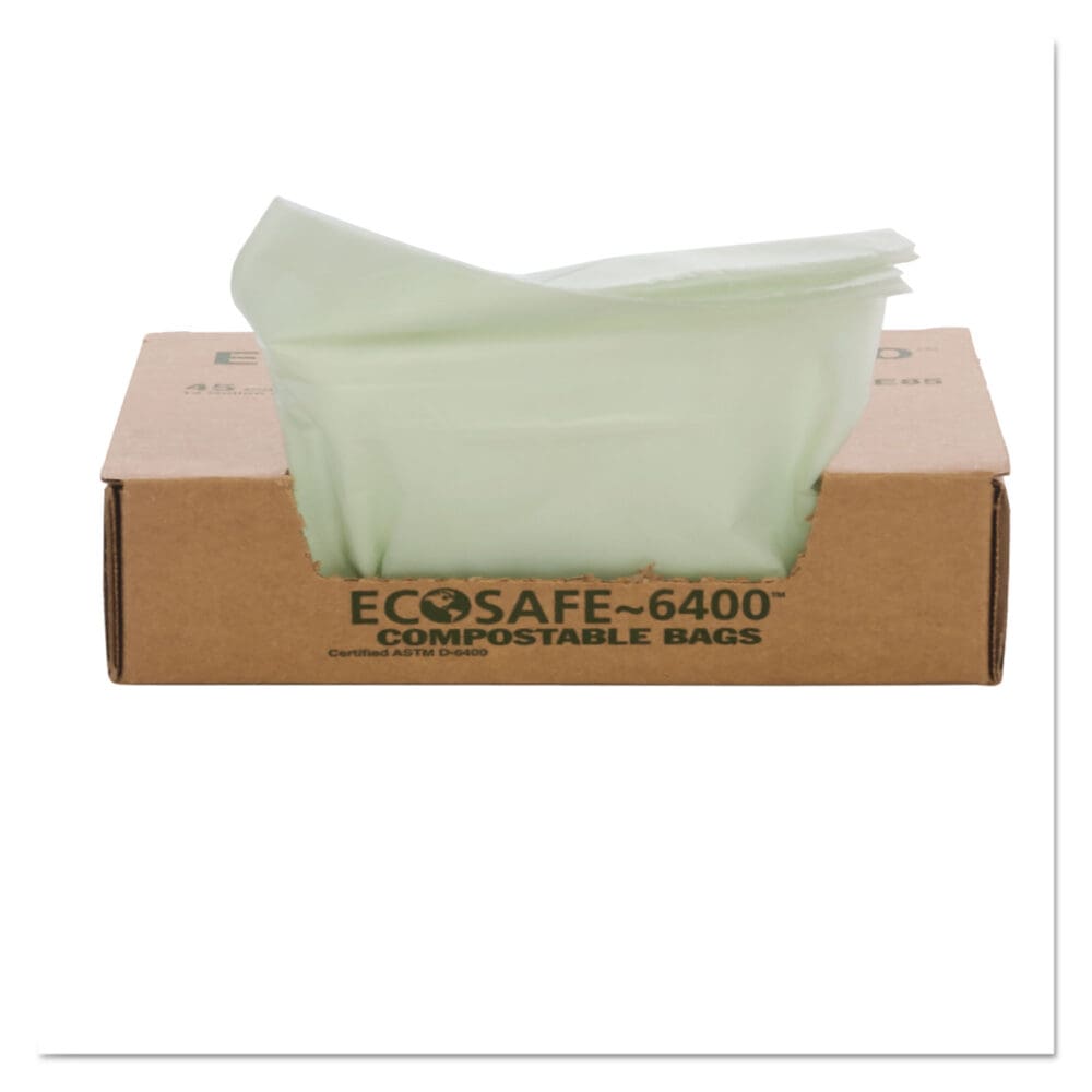 EcoSafe-6400 Bags, 32 gal, 0.85 mil, 33" x 48", Green, 50/Box - Image 5