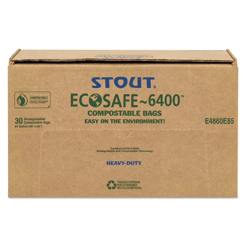 EcoSafe-6400 Bags, 64 gal, 0.85 mil, 48" x 60", Green, 30/Box - Image 5