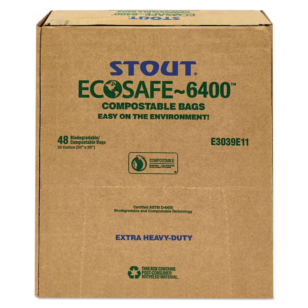 EcoSafe-6400 Bags, 30 gal, 1.1 mil, 30" x 39", Green, 48/Box - Image 8