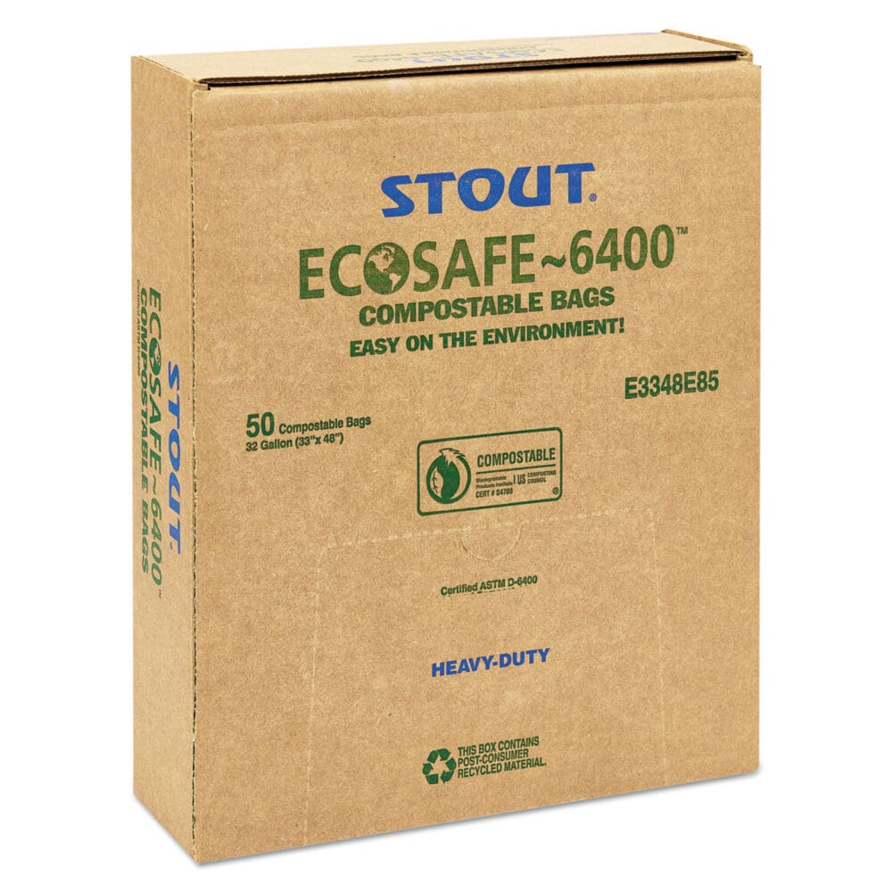 EcoSafe-6400 Bags, 32 gal, 0.85 mil, 33" x 48", Green, 50/Box - Image 7