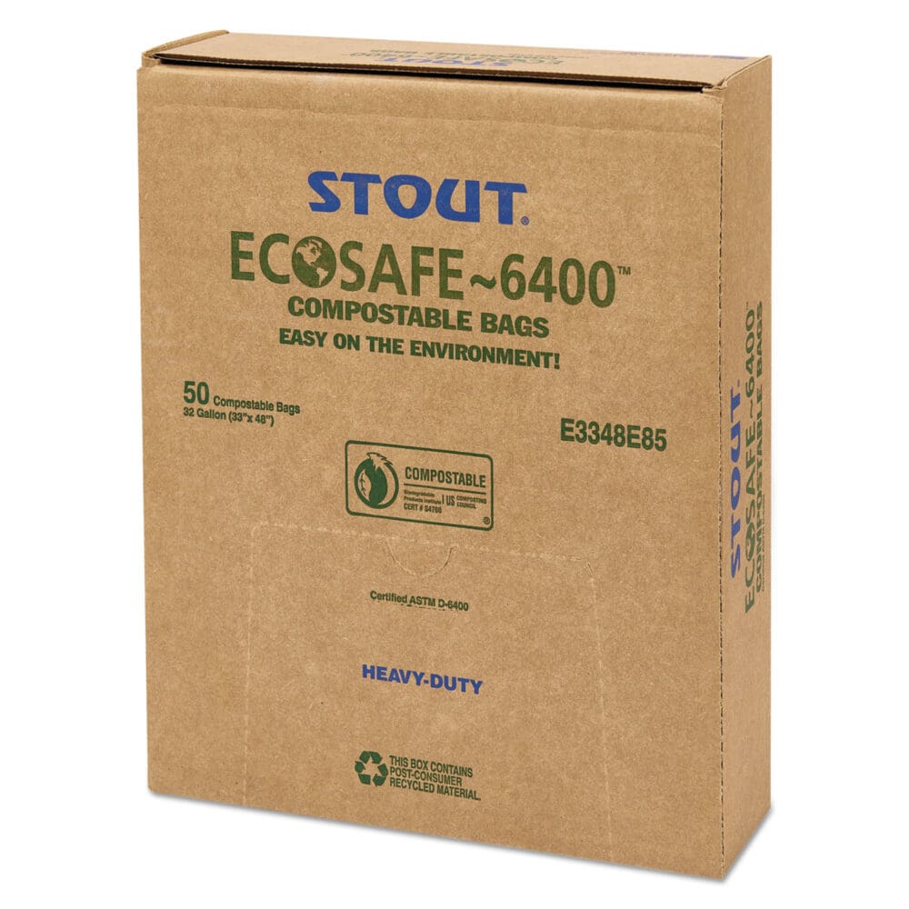 EcoSafe-6400 Bags, 32 gal, 0.85 mil, 33" x 48", Green, 50/Box - Image 8