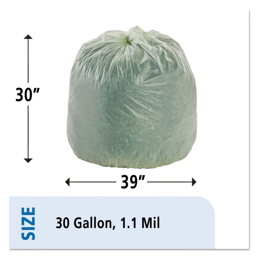 EcoSafe-6400 Bags, 30 gal, 1.1 mil, 30" x 39", Green, 48/Box - Image 5