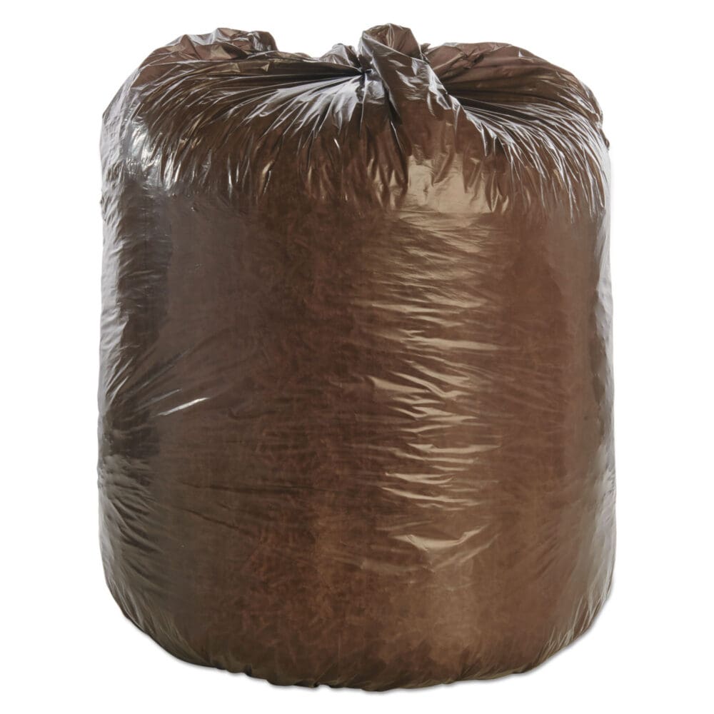 Controlled Life-Cycle Plastic Trash Bags, 30 gal, 0.8 mil, 30" x 36", Brown, 60/Box - Image 9