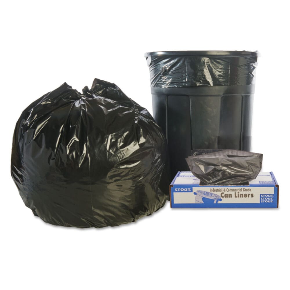 Total Recycled Content Plastic Trash Bags, 45 gal, 1.5 mil, 40" x 48", Brown/Black, 100/Carton - Image 7