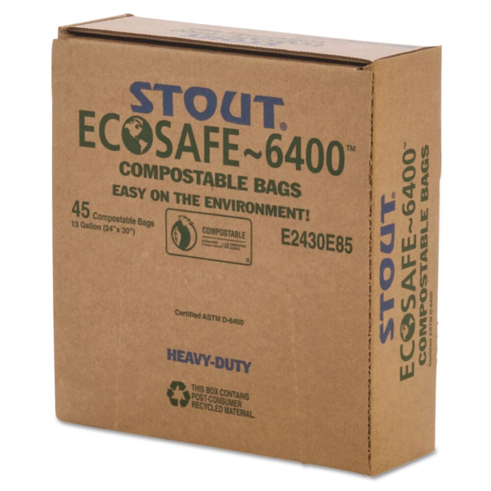 EcoSafe-6400 Bags, 13 gal, 0.85 mil, 24" x 30", Green, 45/Box - Image 4