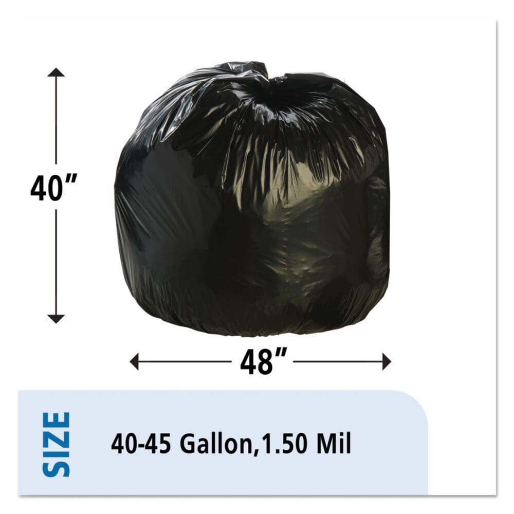 Total Recycled Content Plastic Trash Bags, 45 gal, 1.5 mil, 40" x 48", Brown/Black, 100/Carton - Image 8