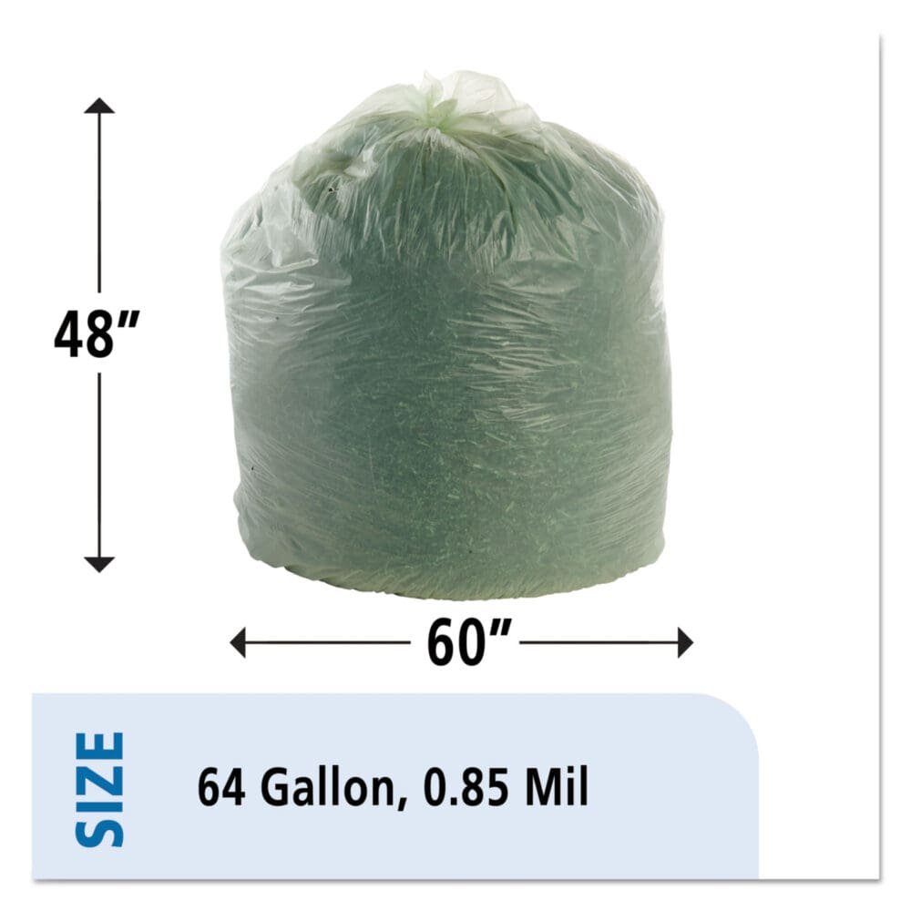 EcoSafe-6400 Bags, 64 gal, 0.85 mil, 48" x 60", Green, 30/Box - Image 8