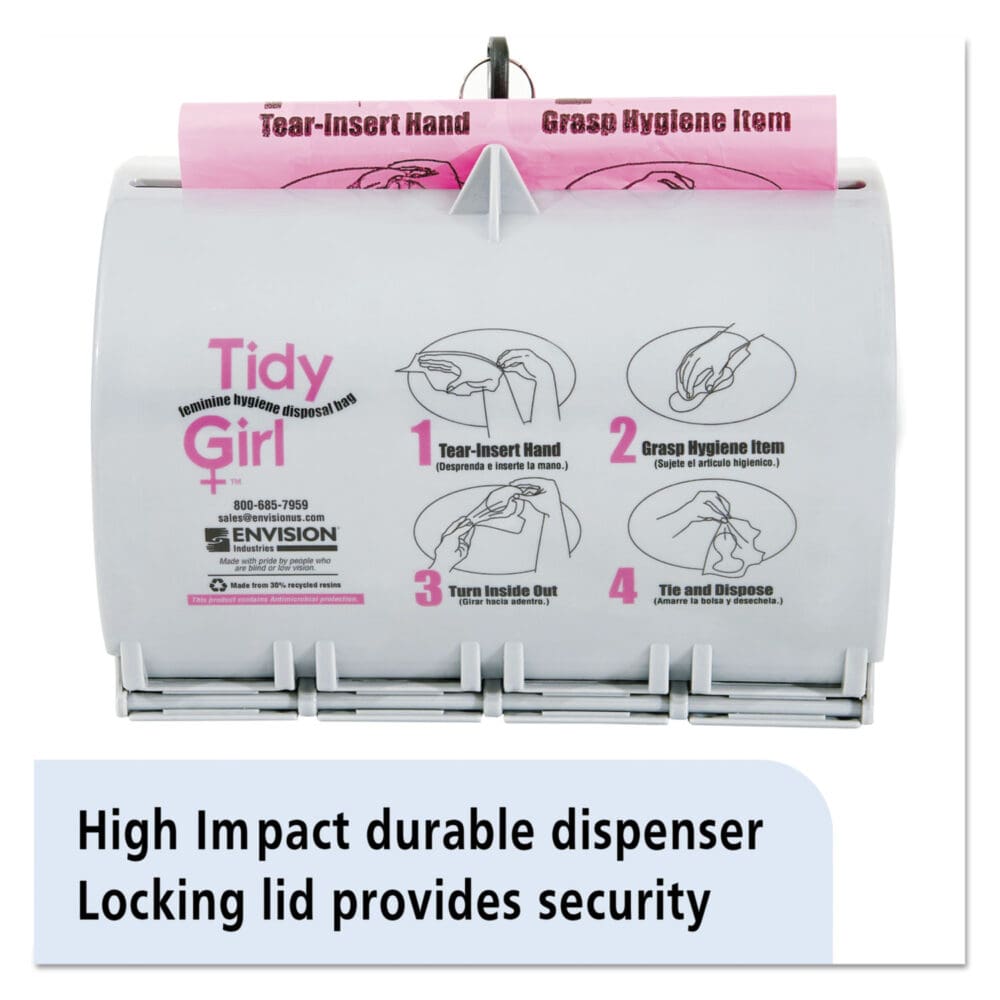 Plastic Feminine Hygiene Disposal Bag Dispenser, Gray - Image 7