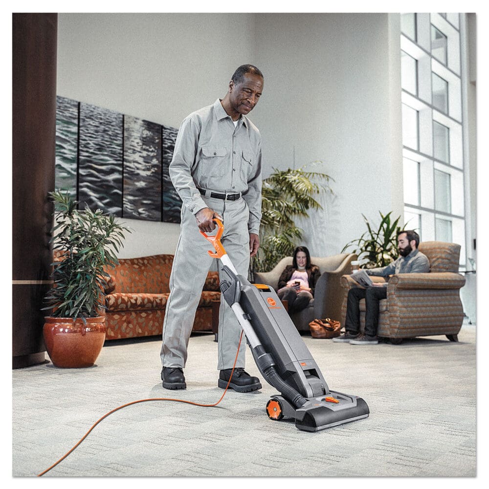 HushTone Vacuum Cleaner with Intellibelt, 15" Cleaning Path, Gray/Orange - Image 4