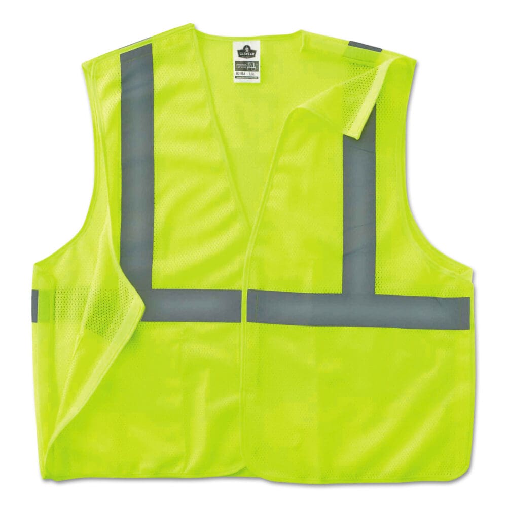 GloWear 8215BA Type R Class 2 Econo Breakaway Mesh Safety Vest, Small to Medium, Lime, Ships in 1-3 Business Days - Image 2
