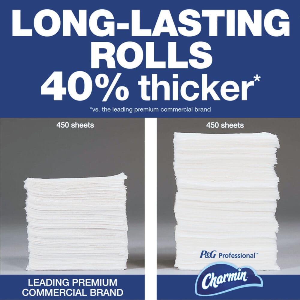 Commercial Bathroom Tissue, Septic Safe, Individually Wrapped, 2-Ply, White, 450 Sheets/Roll, 75 Rolls/Carton - Image 4