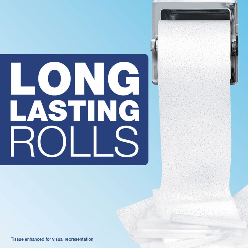 Commercial Bathroom Tissue, Septic Safe, Individually Wrapped, 2-Ply, White, 450 Sheets/Roll, 75 Rolls/Carton - Image 6