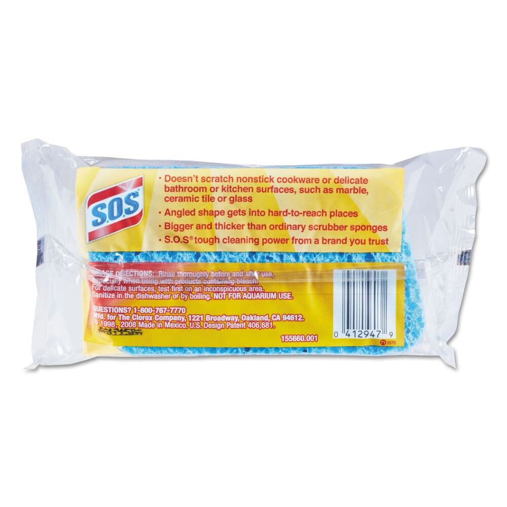 All Surface Scrubber Sponge, 2.5 x 4.5, 0.9" Thick, Dark Blue, 12/Carton - Image 2