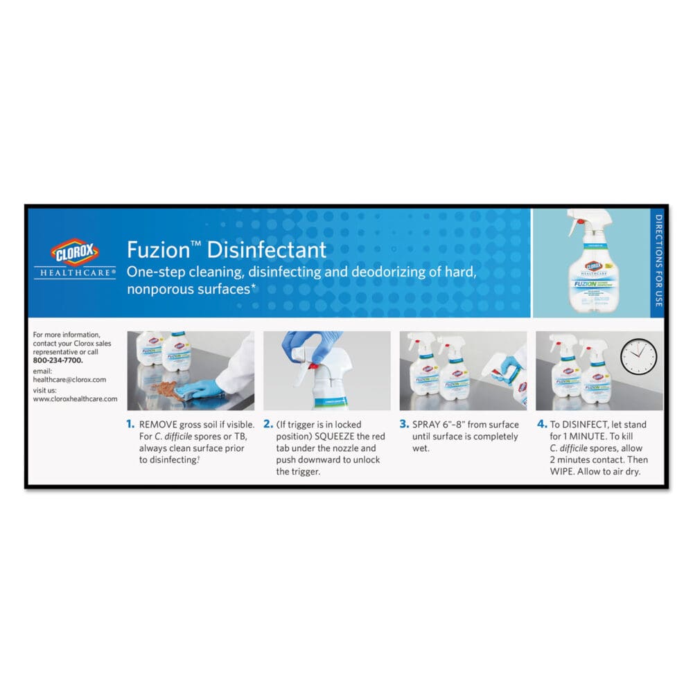 Fuzion Cleaner Disinfectant, Unscented, 32 oz Spray Bottle, 9/Carton - Image 12