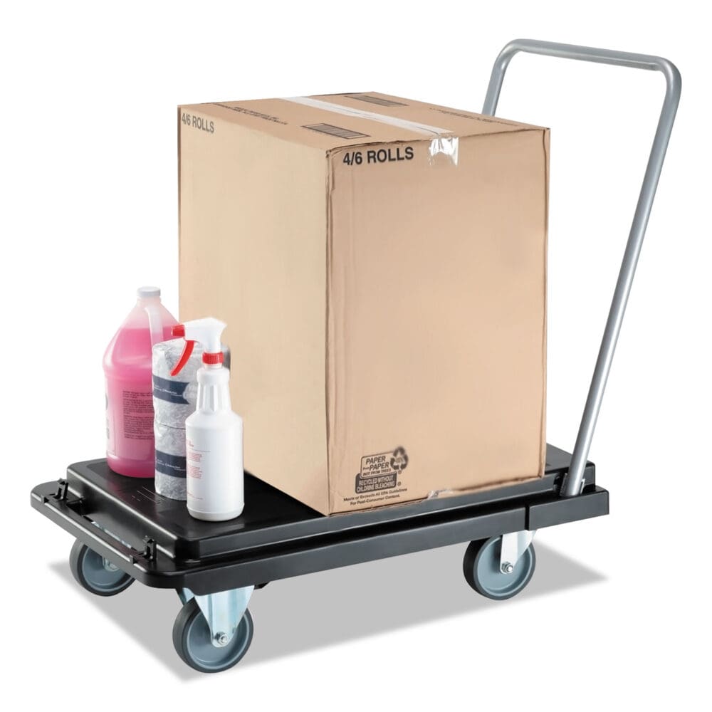 Heavy-Duty Platform Cart, 300 lb Capacity, 21 x 32.5 x 37.5, Black - Image 7