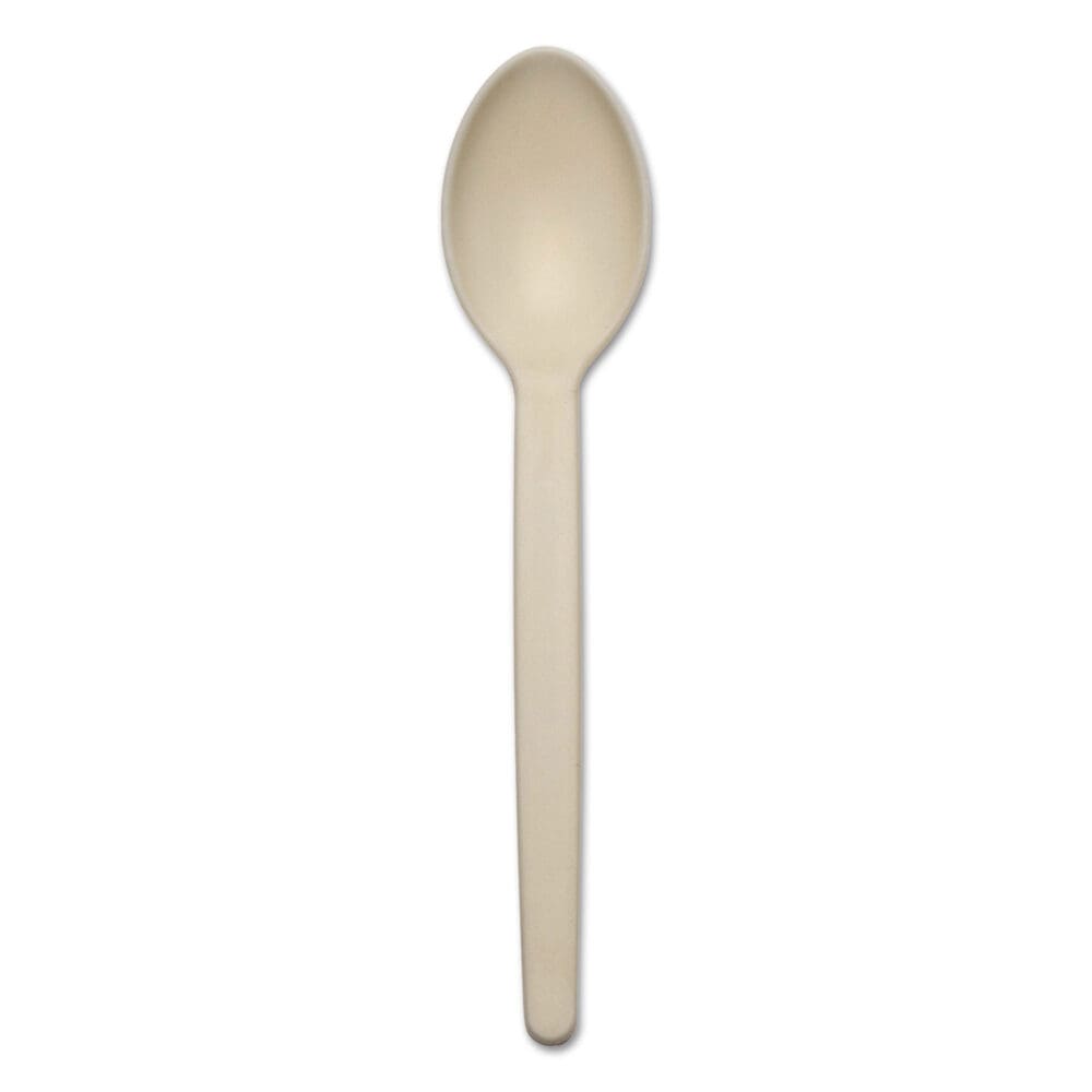 Corn Starch Cutlery, Spoon, White, 100/Pack - Image 5