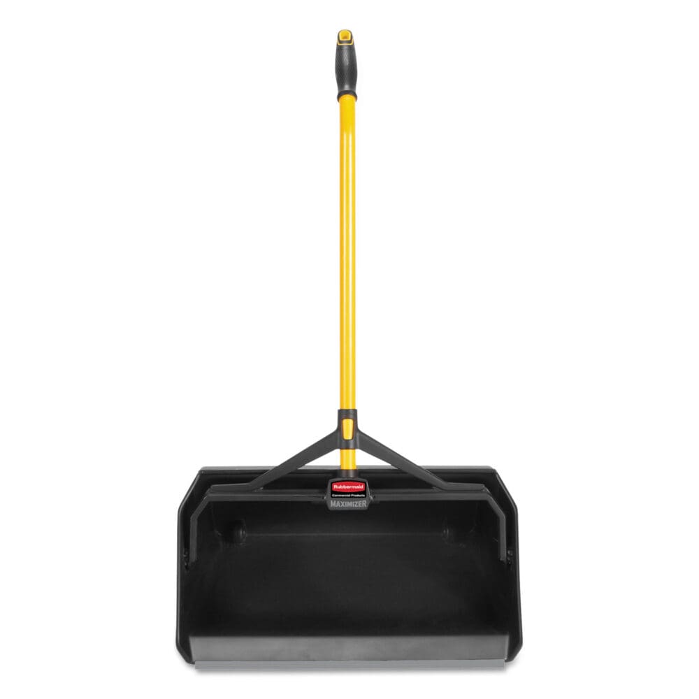 Maximizer Heavy-Duty Stand Up Debris Pan, 20.44w x 29h, Plastic, Yellow/Black - Image 2