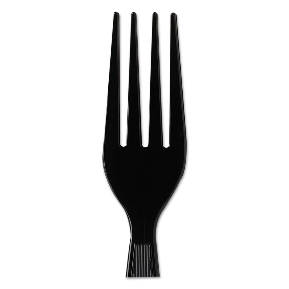 Plastic Cutlery, Heavyweight Forks, Black, 1,000/Carton - Image 2