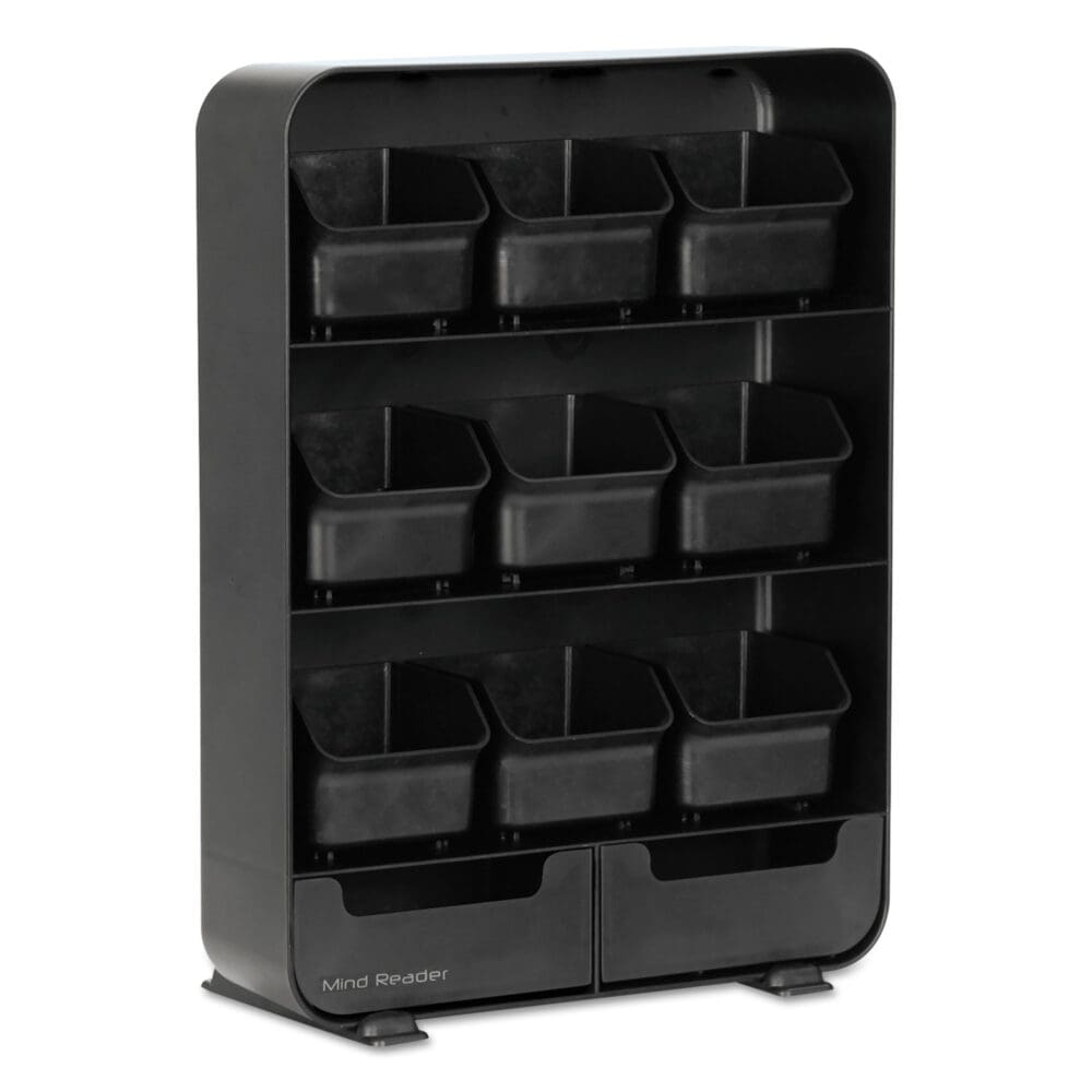 Baggy Nine-Drawer Tea Bag and Accessory Holder, 10.24 x 4.33 x 13.11, Black - Image 4