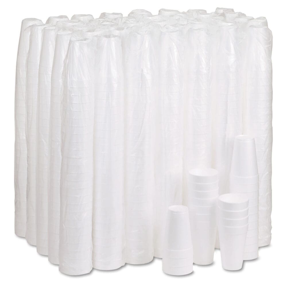 Foam Drink Cups, 16 oz, White, 25/Bag, 40 Bags/Carton - Image 4