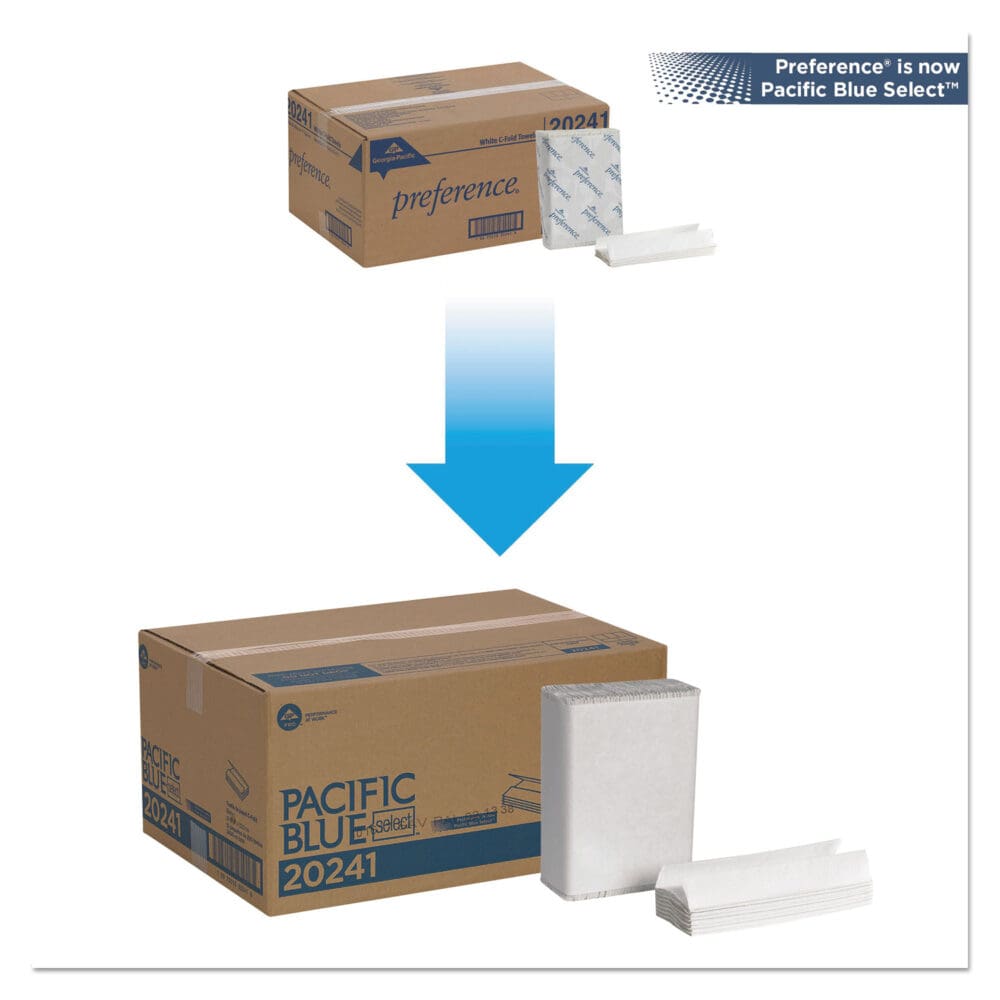 Pacific Blue Select C-Fold Paper Towel, 1-Ply, 10.1 x 10.1, White, 200/Pack, 12 Packs/Carton - Image 5