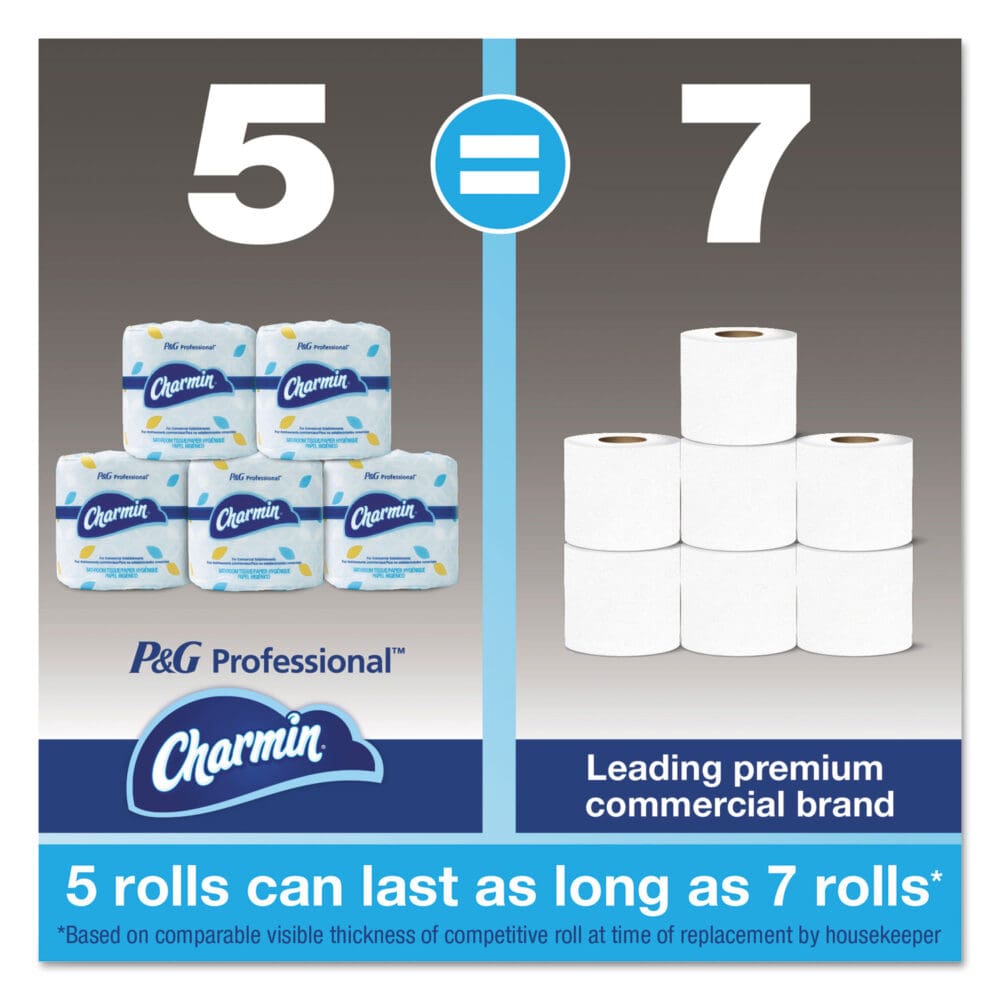 Commercial Bathroom Tissue, Septic Safe, Individually Wrapped, 2-Ply, White, 450 Sheets/Roll, 75 Rolls/Carton - Image 3