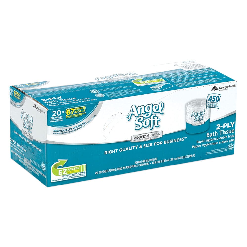 Angel Soft ps Premium Bathroom Tissue, Septic Safe, 2-Ply, White, 450 Sheets/Roll, 20 Rolls/Carton - Image 5