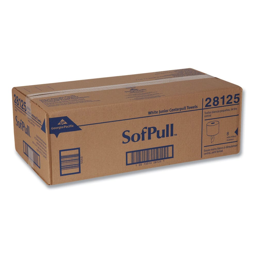 SofPull Premium Junior Capacity Towel, 1-Ply, 7.8 x 14.8, White, 225/Roll, 8 Rolls/Carton - Image 3