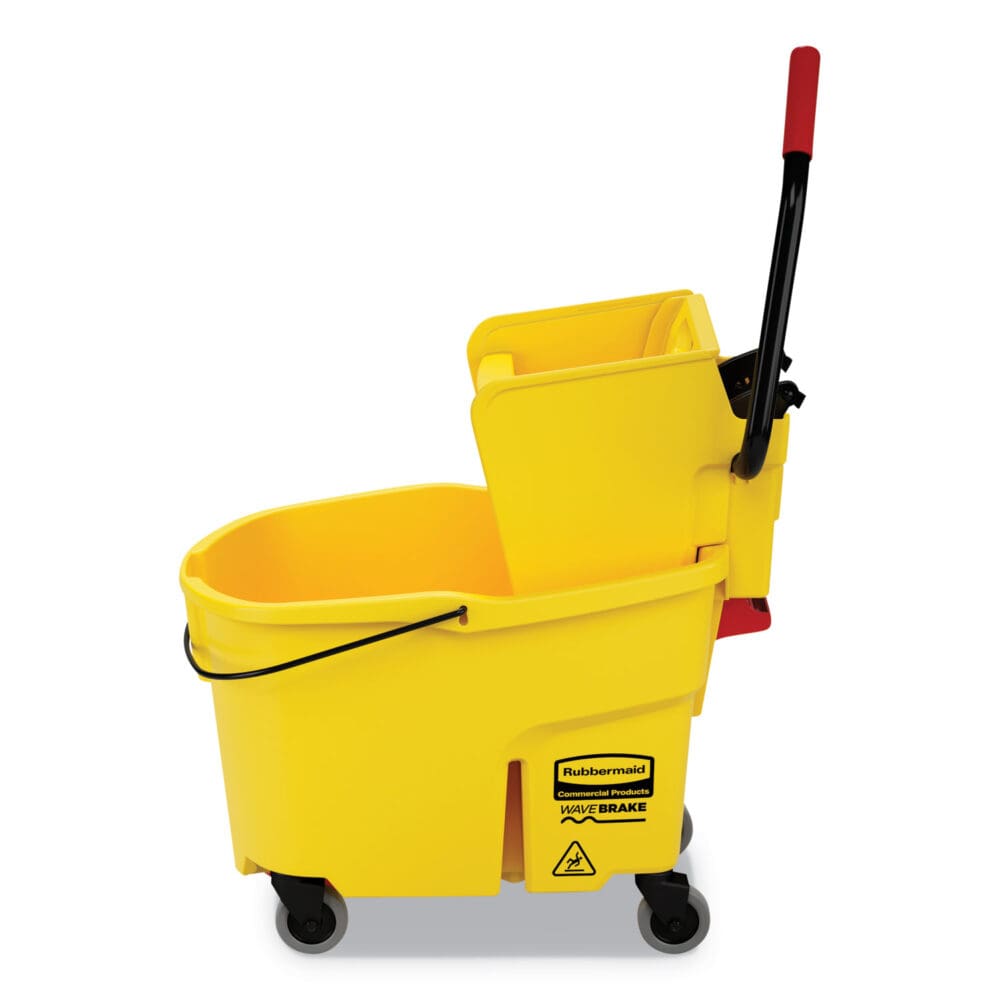 WaveBrake 2.0 Bucket/Wringer Combos, Side-Press, 44 qt, Plastic, Yellow - Image 8