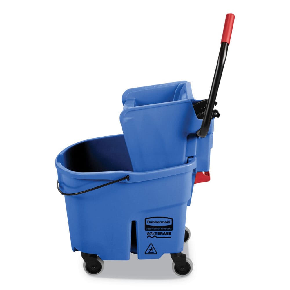 WaveBrake 2.0 Bucket/Wringer Combos, Side-Press, 35 qt, Plastic, Blue - Image 2