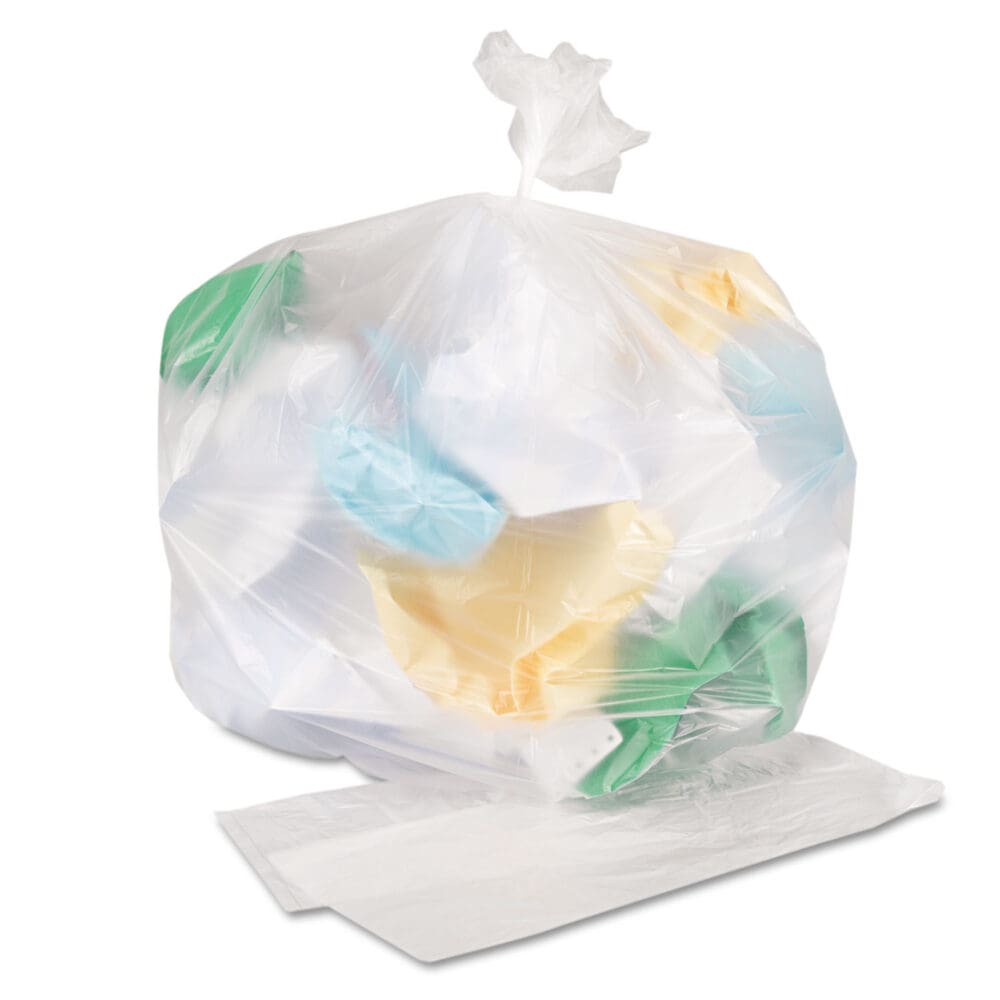 High Density Can Liners, 16 gal, 7 mic, 24" x 31", Natural, 50 Bags/Roll, 20 Rolls/Carton - Image 2