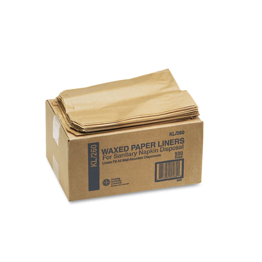 Napkin Receptacle Liners, 7.5" x 3" x 10.5", Brown, 500/Carton - Image 2