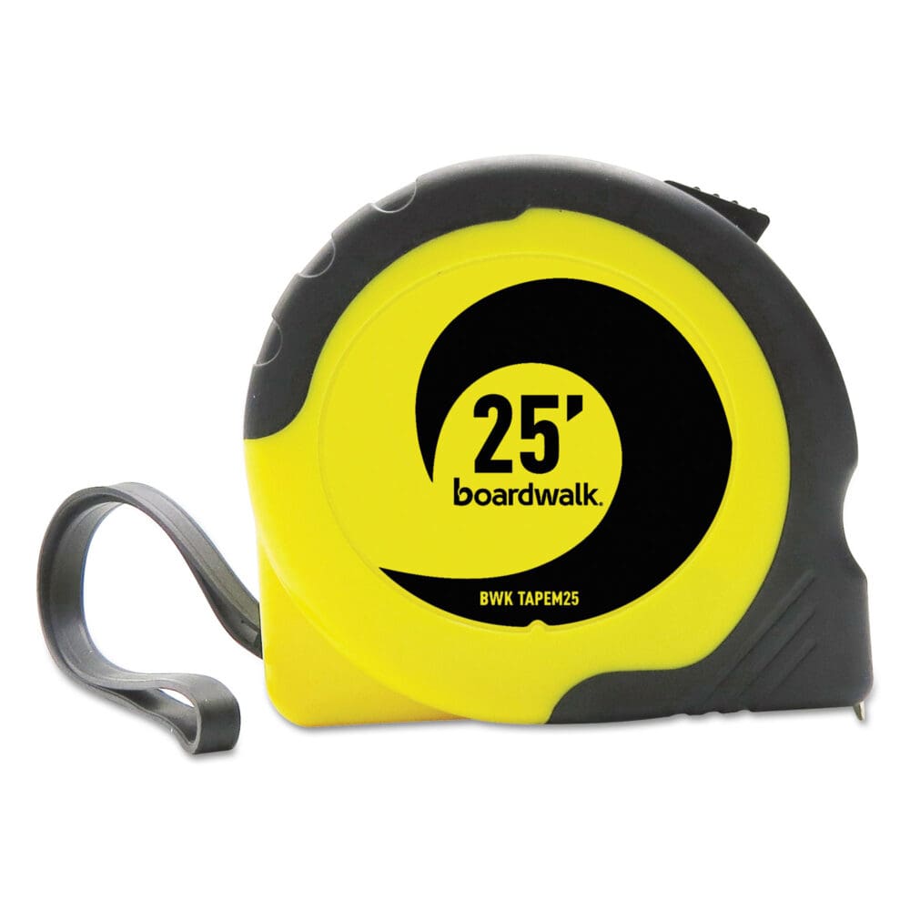 Easy Grip Tape Measure, 25 ft, Plastic Case, Black and Yellow, 1/16" Graduations - Image 4