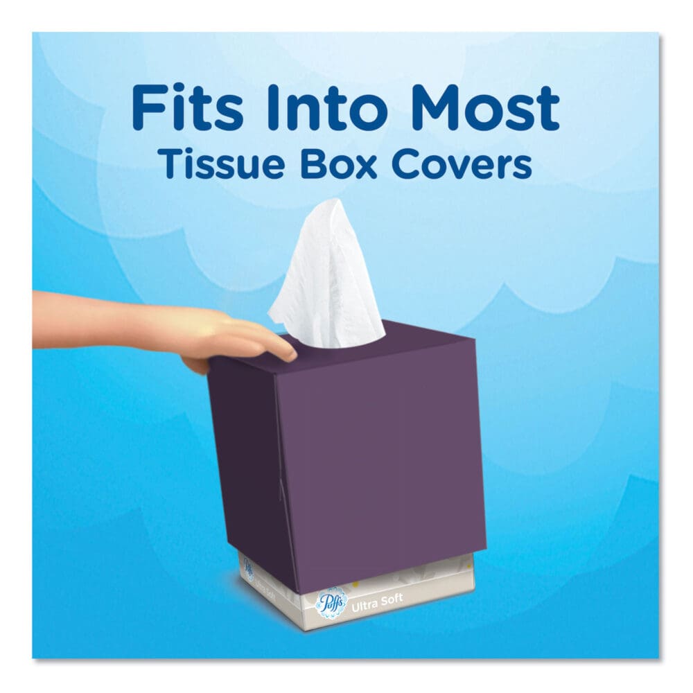 Plus Lotion Facial Tissue, 2-Ply, White, 56 Sheets/Box, 24 Boxes/Carton - Image 4