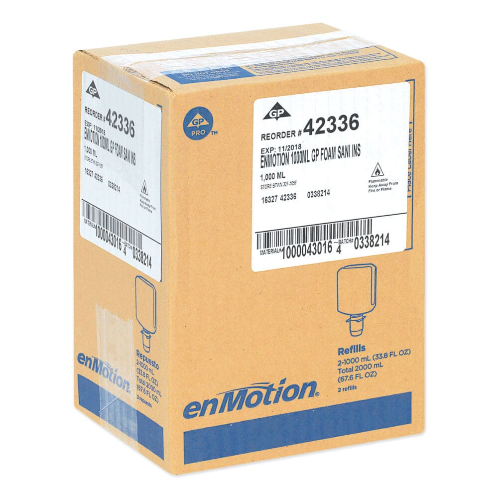 GP enMotion High-Frequency-Use Foam Sanitizer Dispenser Refill, Fragrance-Free, 1,000 mL, Fragrance-Free, 2/Carton - Image 4
