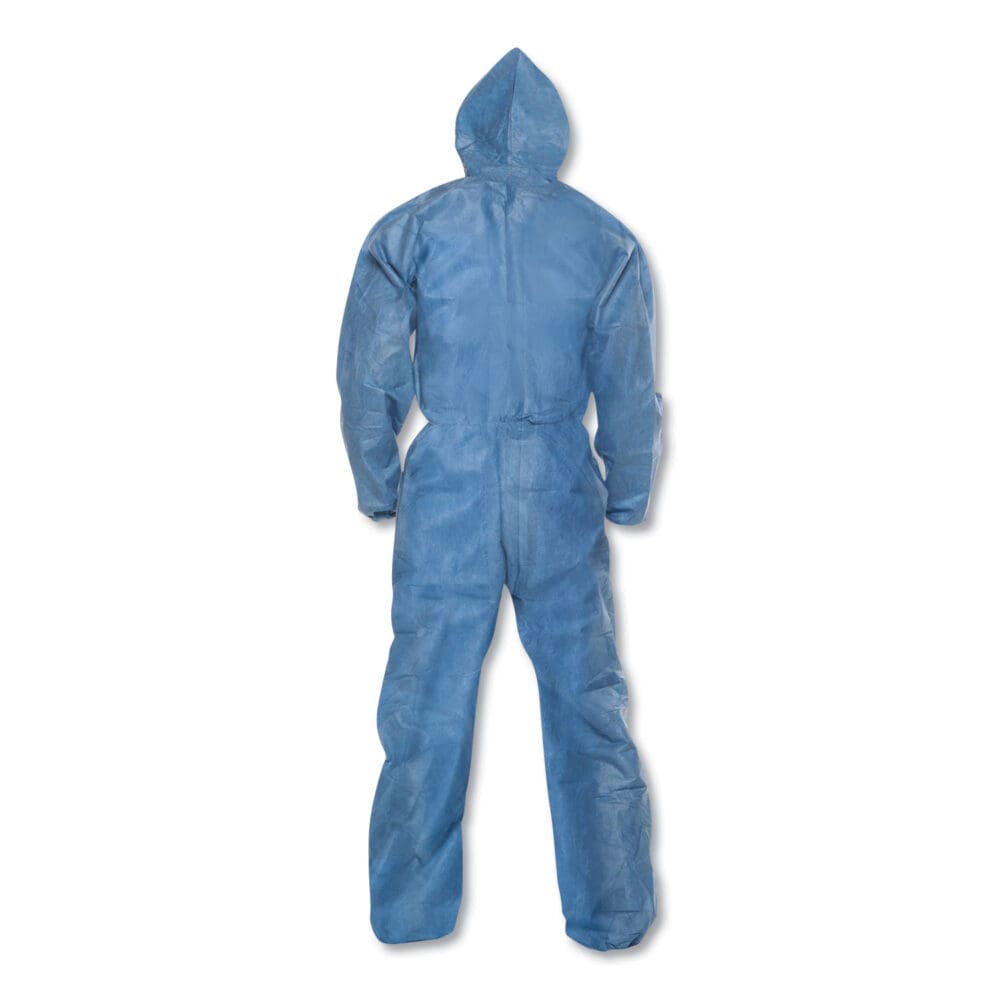 A20 Elastic Back Wrist/Ankle Hooded Coveralls, Large, Blue, 24/Carton - Image 5