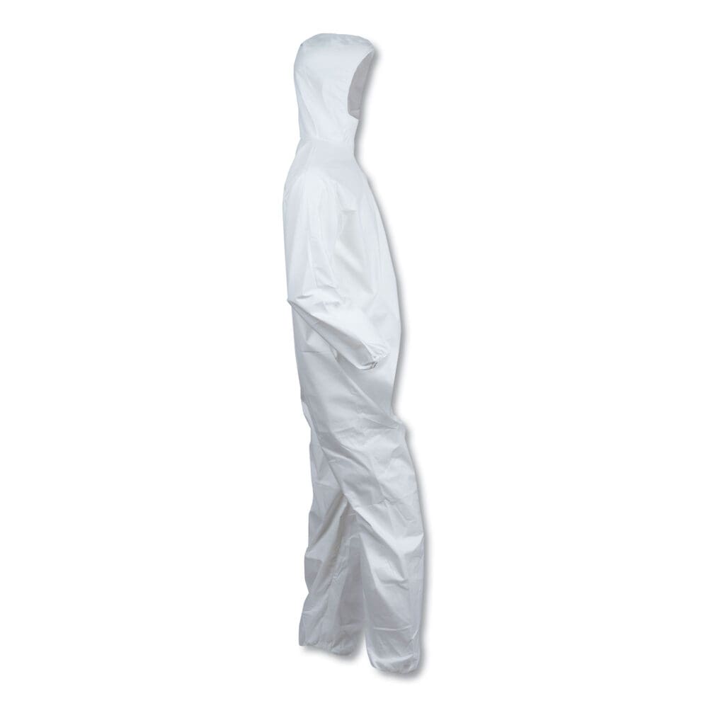A40 Elastic-Cuff and Ankle Hooded Coveralls, Large, White, 25/Carton - Image 4