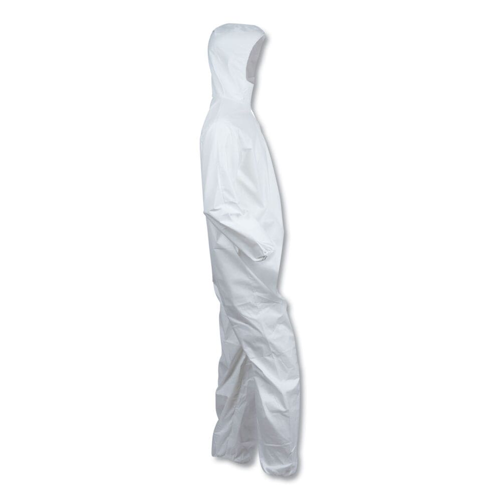 A40 Elastic-Cuff, Ankle, Hooded Coveralls, 3X-Large, White, 25/Carton - Image 5