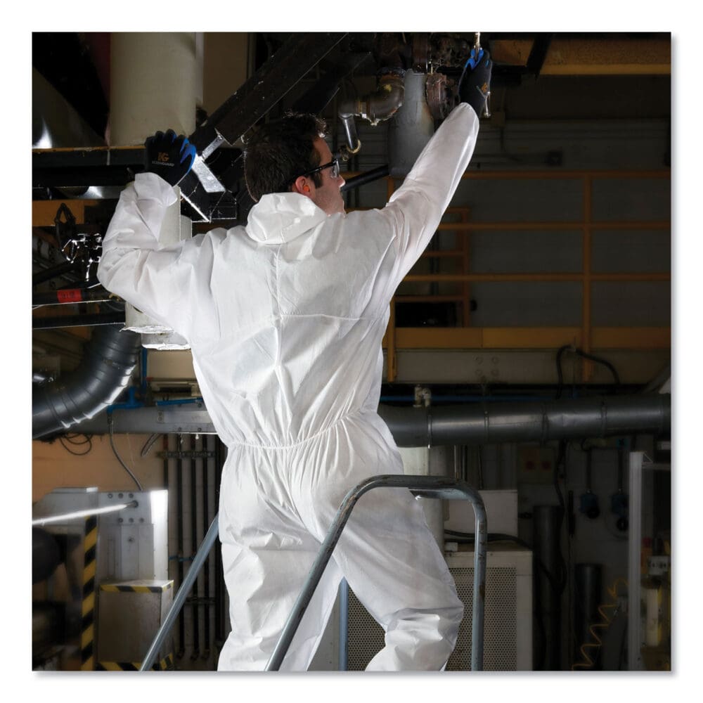A20 Elastic Back and Ankle Hood and Boot Coveralls, 2X-Large, White, 24/Carton - Image 3