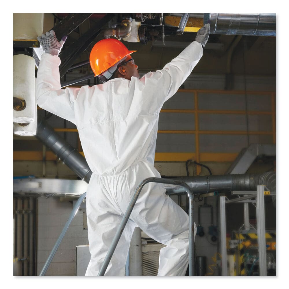 A30 Elastic-Back and Cuff Coveralls, Large, White, 25/Carton - Image 2