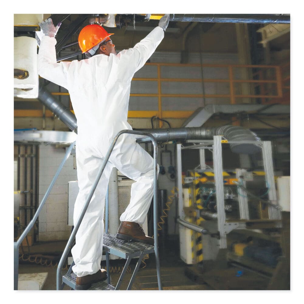 A20 Elastic Back Wrist/Ankle Coveralls, X-Large, White, 24/Carton - Image 3