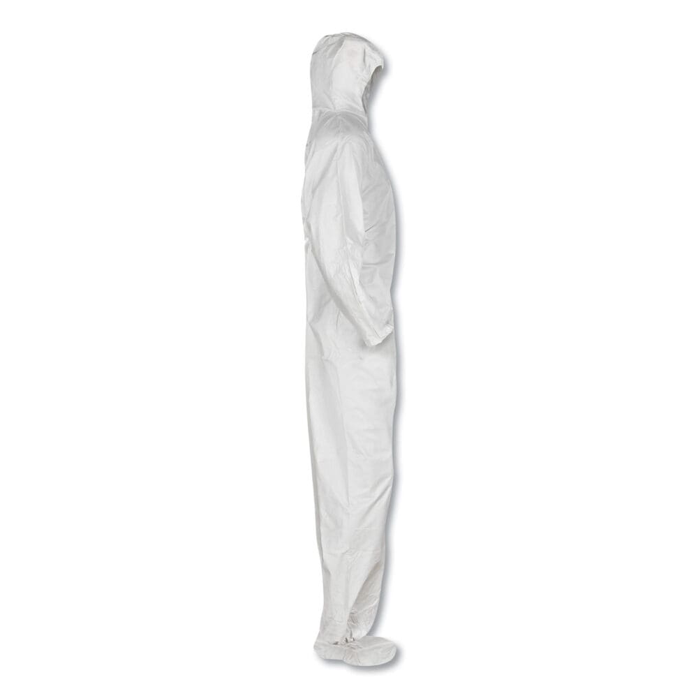 A20 Elastic Back and Ankle Hood and Boot Coveralls, X-Large, White, 24/Carton - Image 4