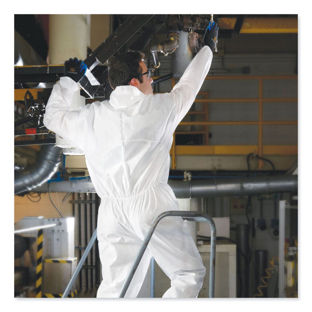 A30 Elastic-Back and Cuff Hooded Coveralls, 2X-Large, White, 25/Carton - Image 3