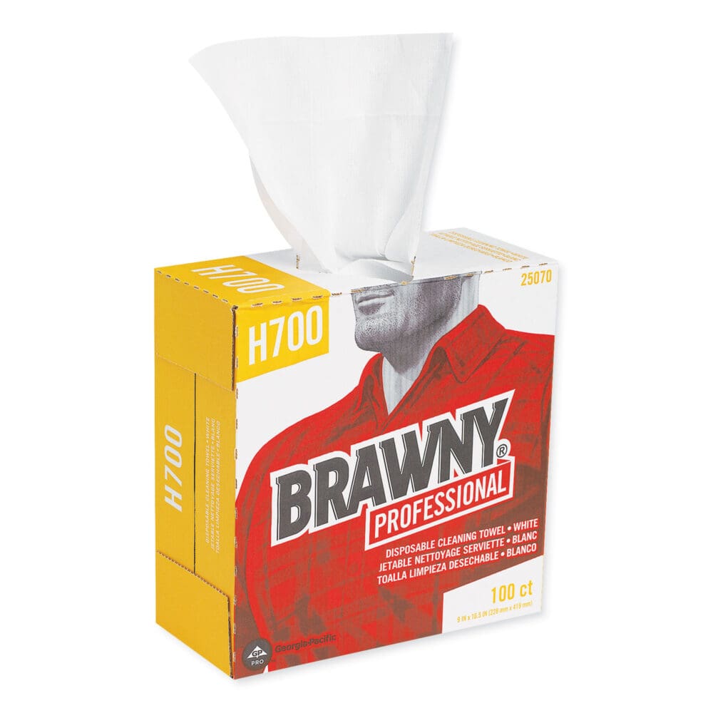 Medium Weight HEF Shop Towels, 9 1/8 x 16 1/2, 100/Box, 5 Boxes/Carton - Image 4
