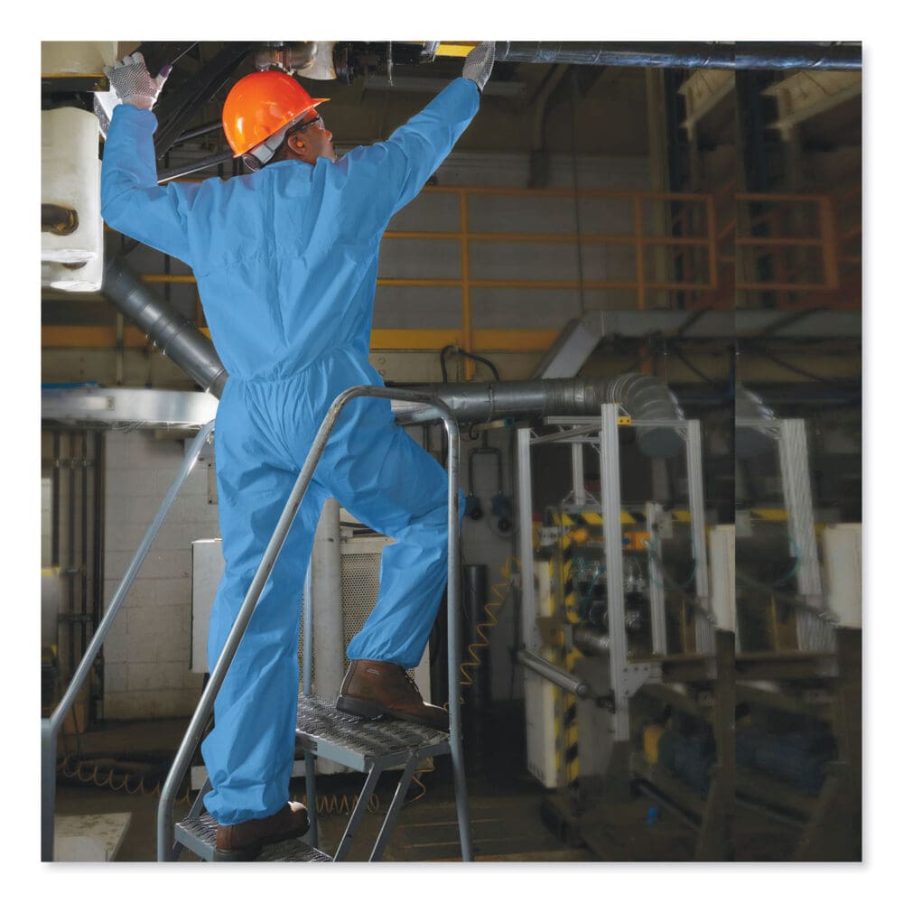 A20 Coveralls, MICROFORCE Barrier SMS Fabric, 2X-Large, Blue, 24/Carton - Image 3