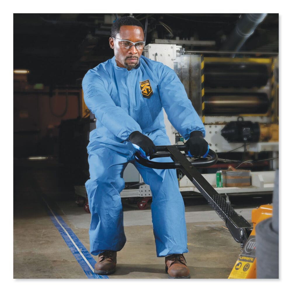 A60 Elastic-Cuff, Ankle and Back Coveralls, Large, Blue, 24/Carton - Image 2