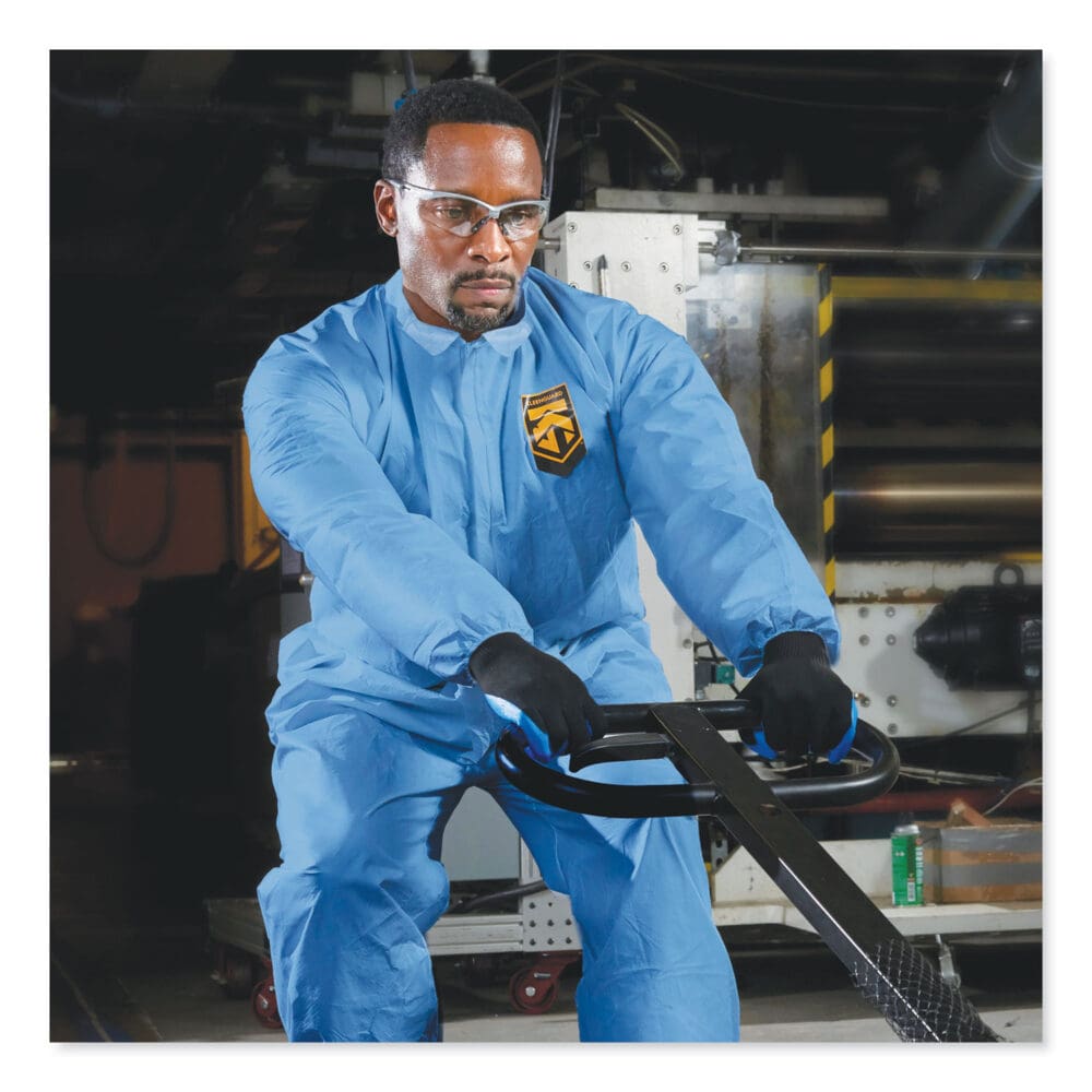 A20 Coveralls, MICROFORCE Barrier SMS Fabric, 2X-Large, Blue, 24/Carton - Image 6
